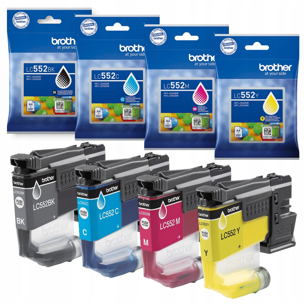 NEW 4x Original LC552 LC-552 CMYK Ink Brother MFC-J3960DW MFC-J3660DW