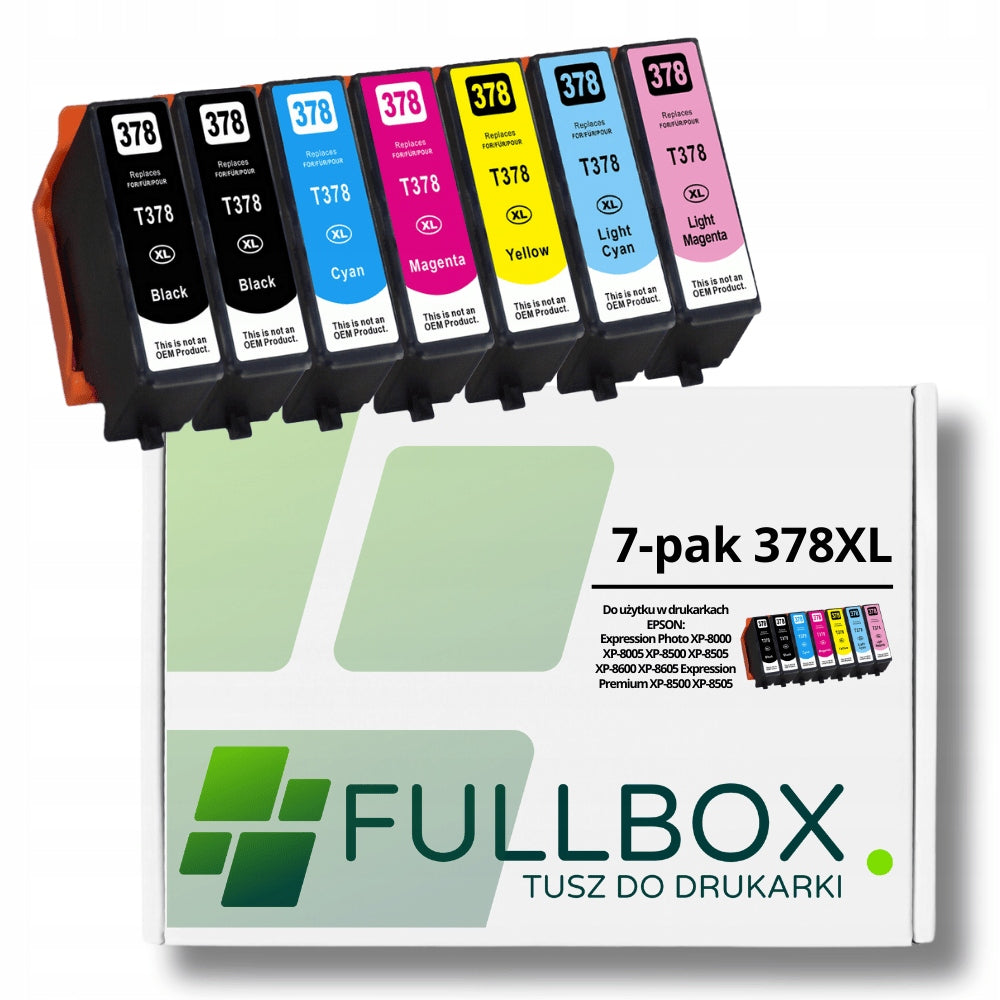 NEW 7-Pack 378XL Ink for Epson Expression Photo XP-8000 XP-8505 XP-8700