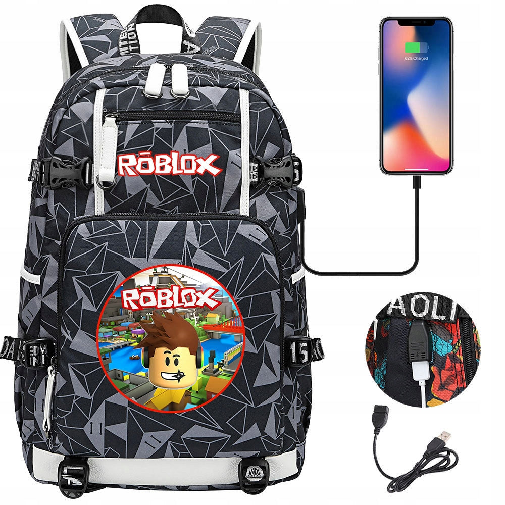 NEW A4 ROBLOX BACKPACK WATERPROOF USB DESIGNS Manufacturer code DFGHNHFCG