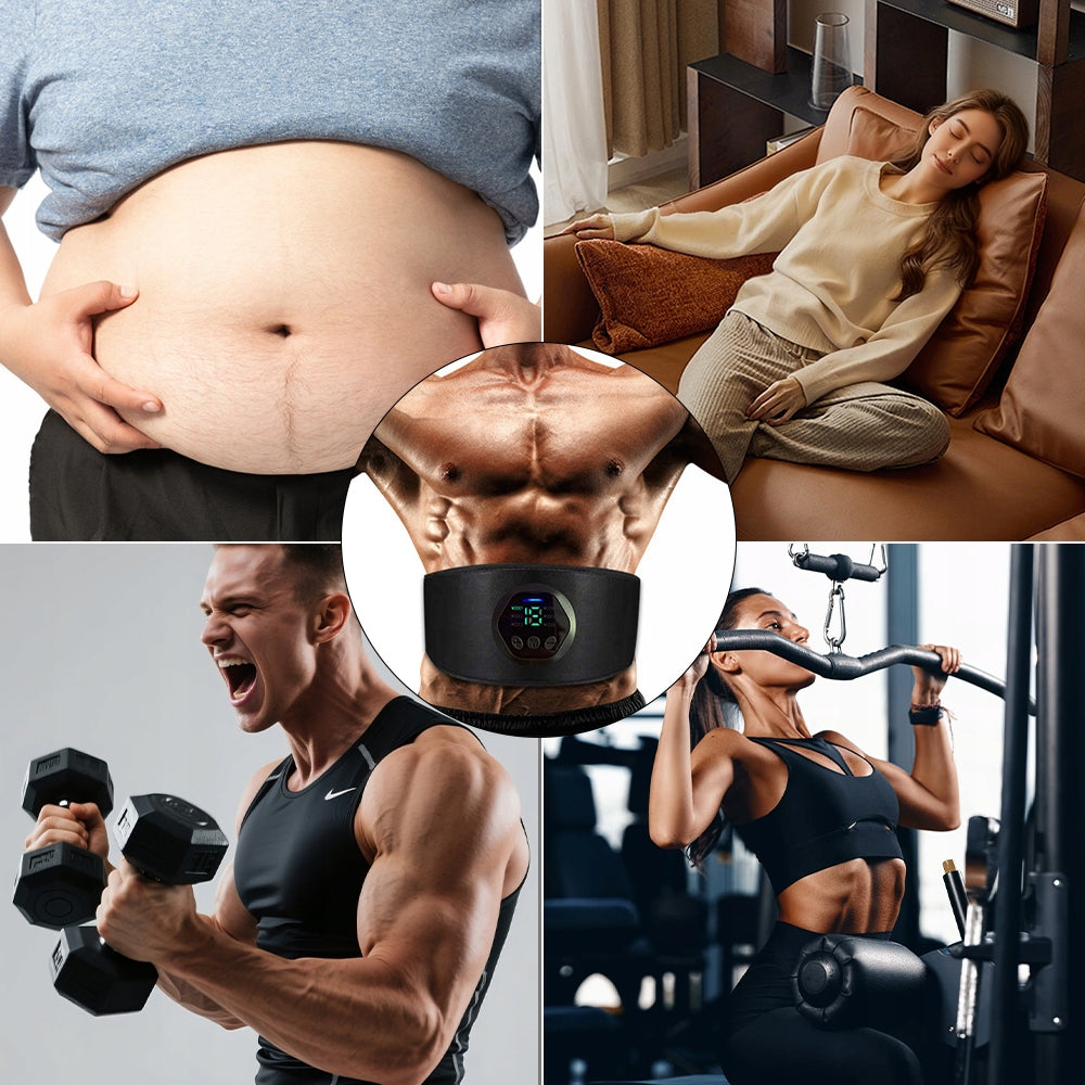 NEW ABDOMINAL MUSCLE ELECTROSTIMULATOR EMS ABS SLIMMING BELT IMPROVED Size universal