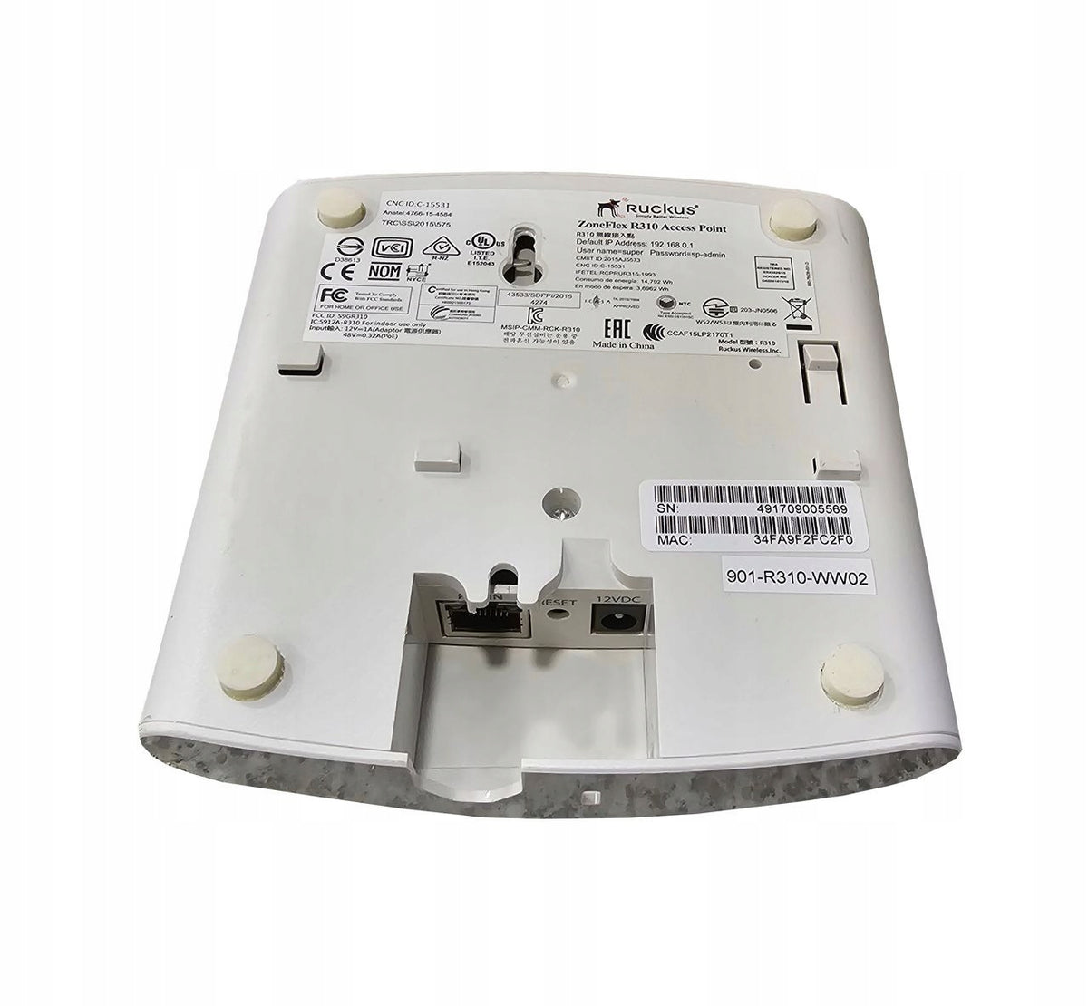 NEW ACCESS POINT RUCKUS R310 1x1GB PoE 1000Mbit 5GHz Manufacturer Ruckus