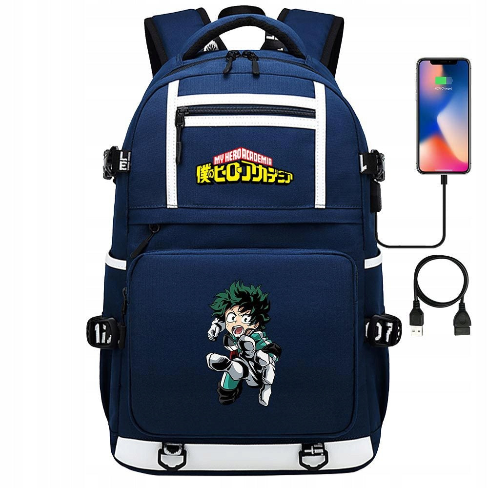 NEW BACKPACK A4 My Hero Academia WATERPROOF USB PATTERNS Brand no brand