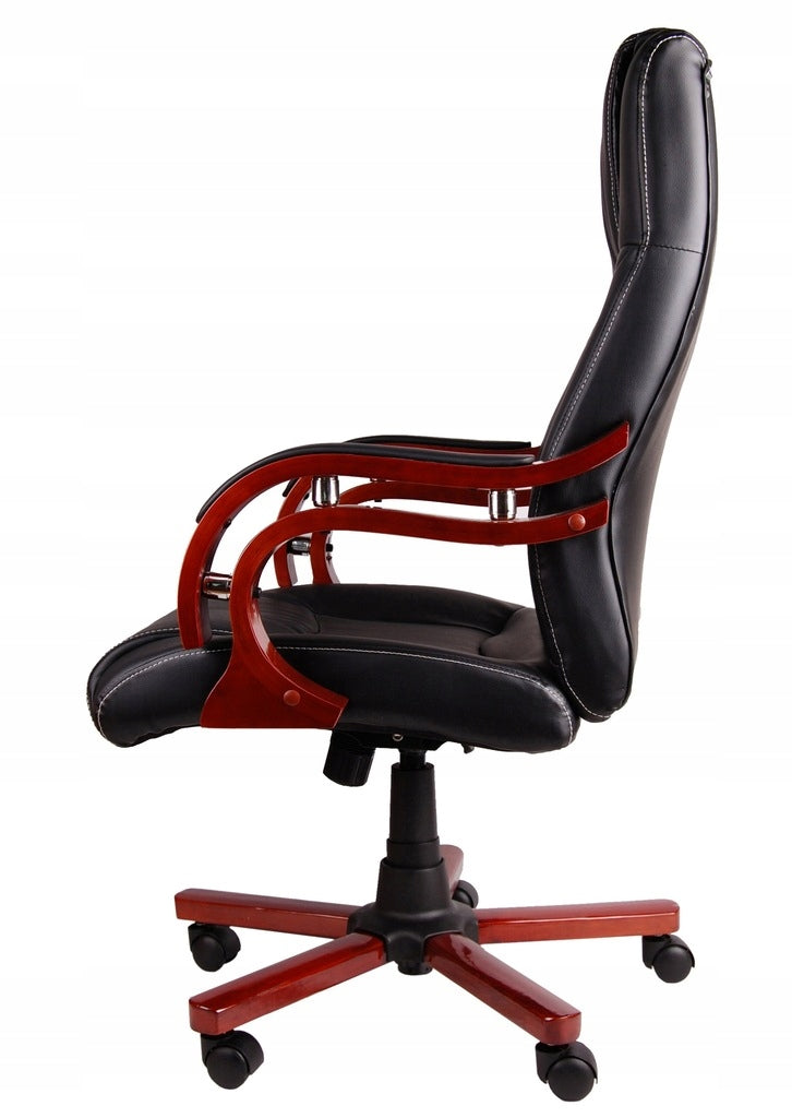 NEW BLACK ARMCHAIR OFFICE WITH WOOD BSL004 massage Brand Giosedio