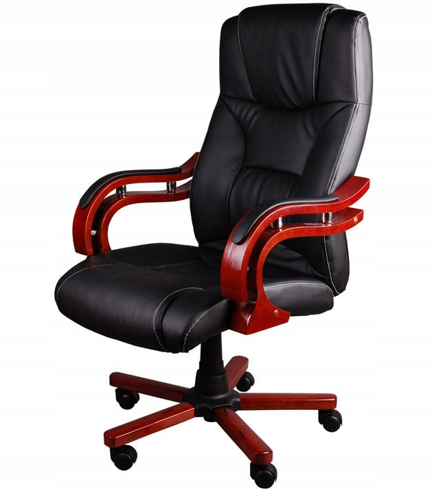 NEW BLACK ARMCHAIR OFFICE WITH WOOD BSL004 massage