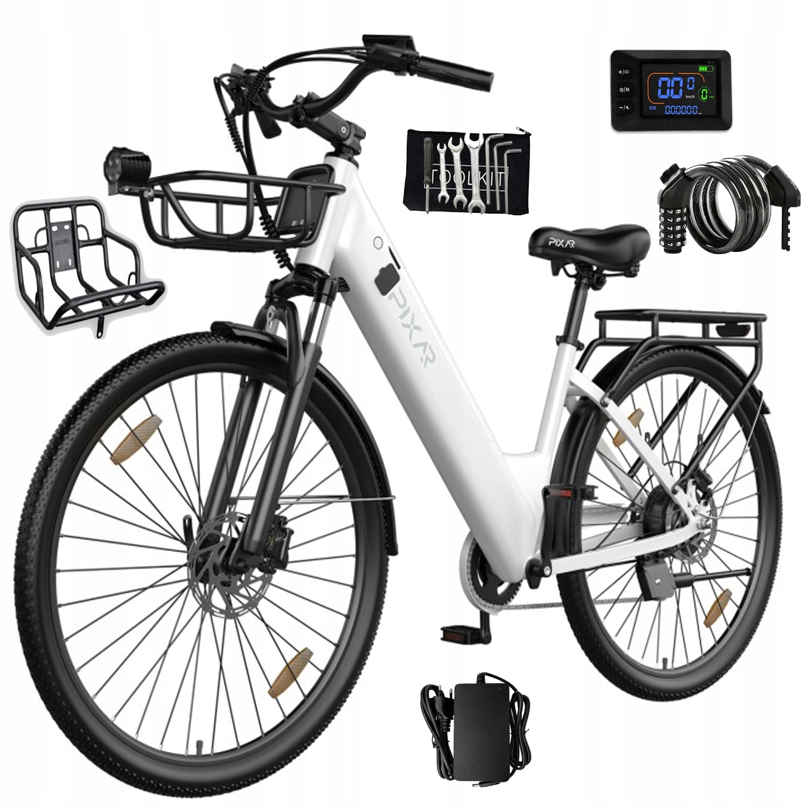 NEW Electric city bike 2026 Pixar C1 Pro 250W 36V 18Ah 25KM/H 100KM Range Foldability partially assembled, calibrated