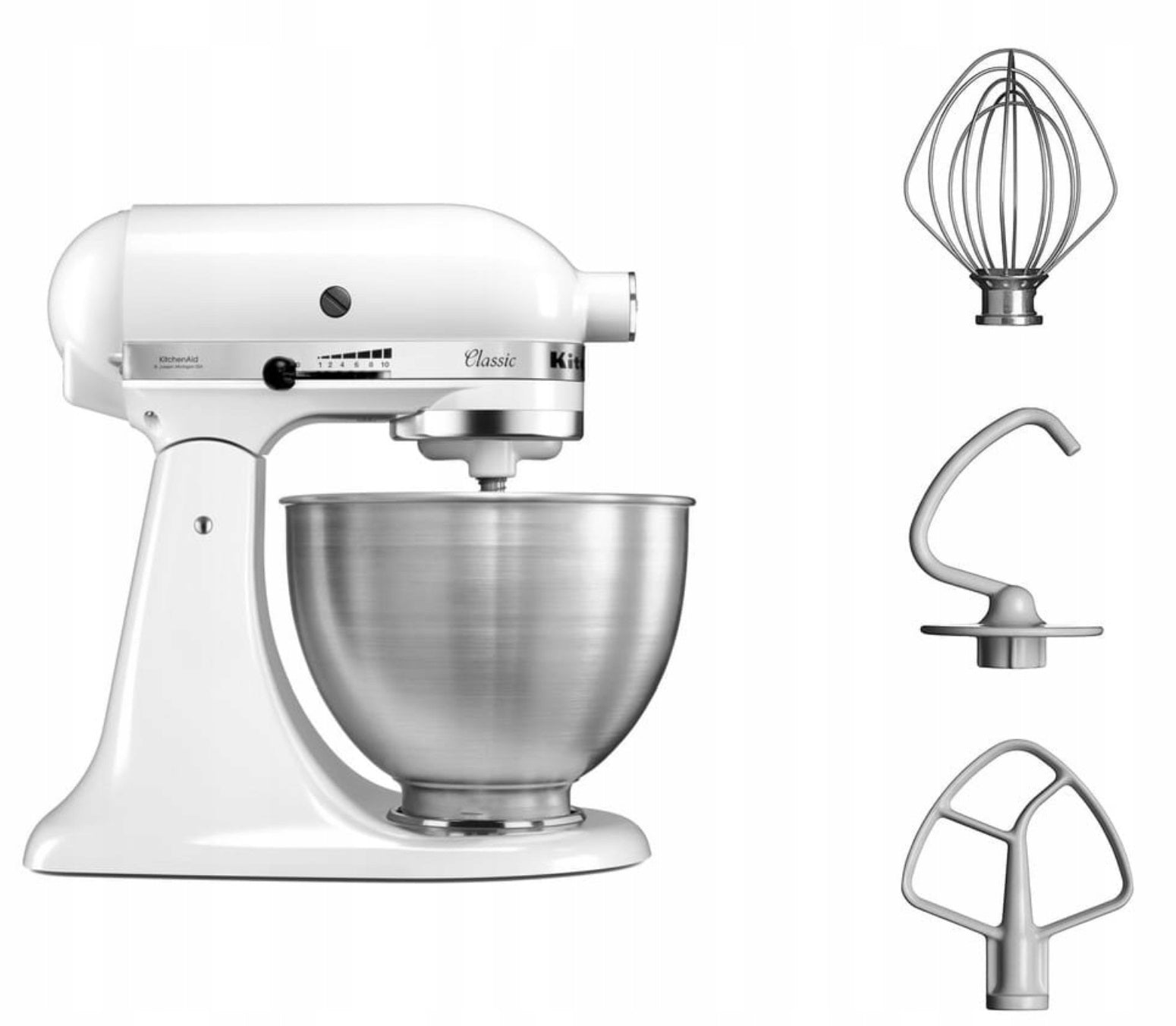 NEW Food processor KitchenAid Classic 4,3 l 5K45SS plus Accessories Power rating 275 W