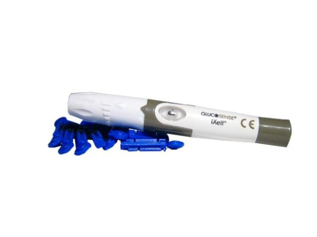 NEW GLUCOSENSE LANCET IXELL + LANCETS + AST CAP