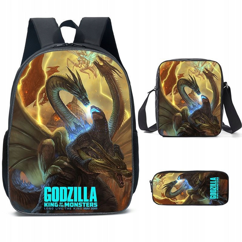 NEW Godzilla vs Kong SCHOOL SET BACKPACK A4 PENCIL CASE BAG Brand no brand