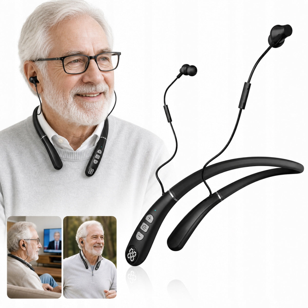 NEW Hearing aid with neckband and noise cancellation, digital 2026
