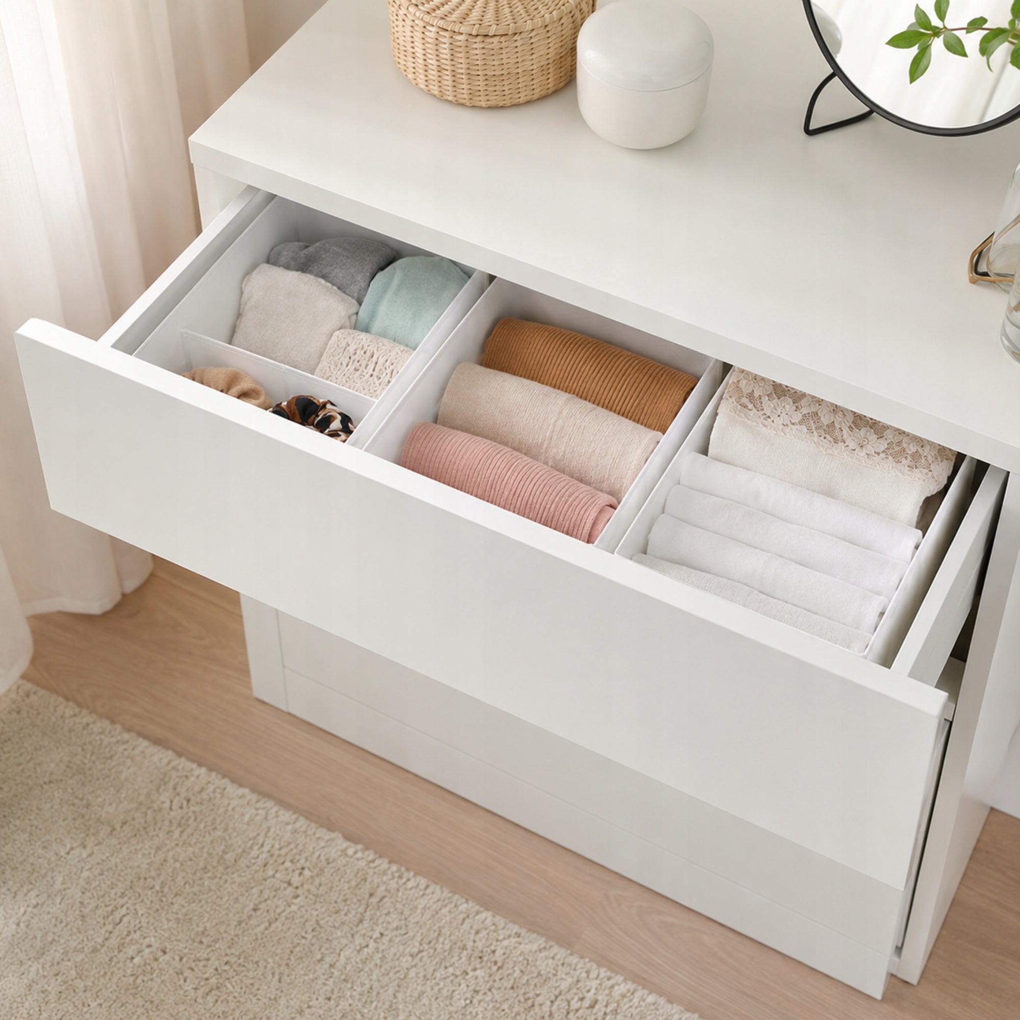 NEW IKEA SKUBB 3 pcs box closet drawer organizer 20x38x12 white Kind drawer organizer