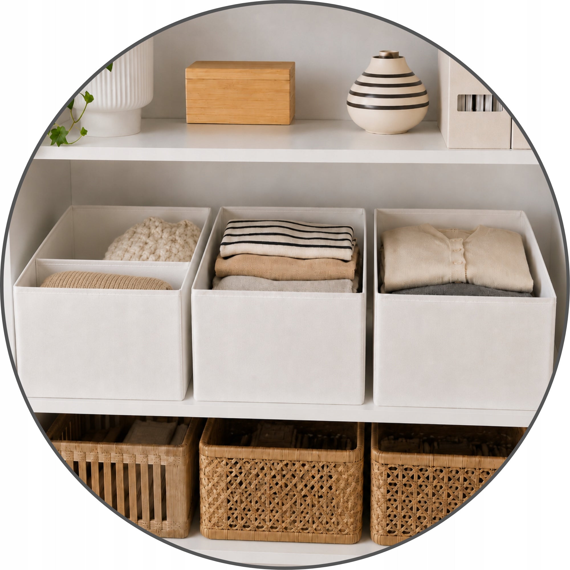 NEW IKEA SKUBB 3 pcs box closet drawer organizer 20x38x12 white Reinforcement type plastic