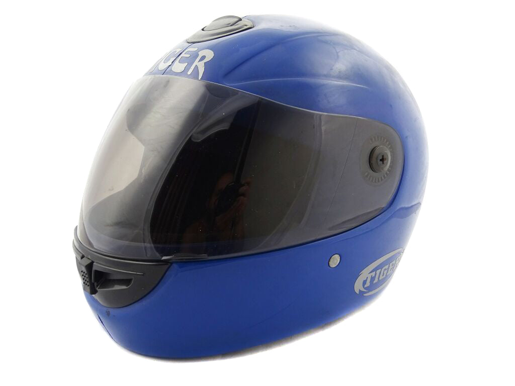 NEW INTEGRAL HELMET FULL TIGER CERTIFICATE - BLUE GLOSS SIZE M - DEFECT