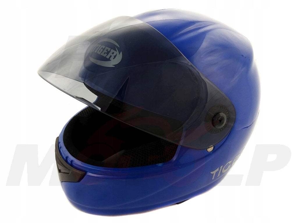 NEW INTEGRAL HELMET FULL TIGER CERTIFICATE E20 - BLUE GLOSS SIZE S Manufacturer Tiger