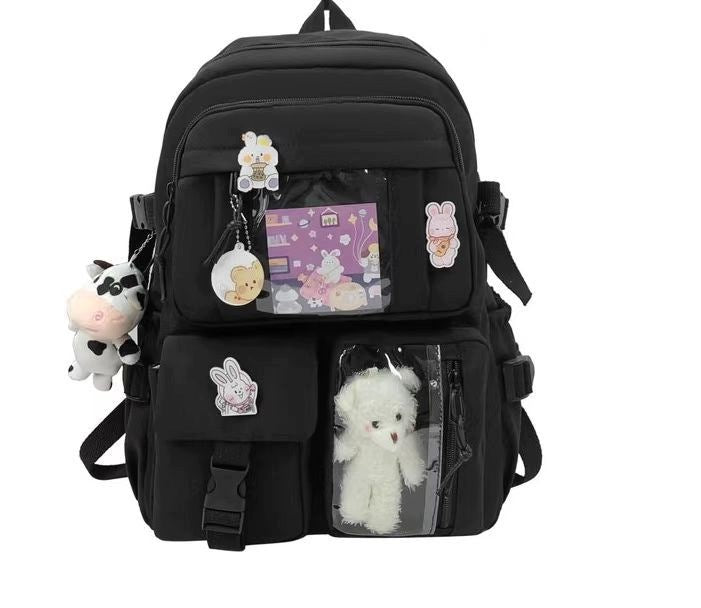 NEW Japanese School Backpack for Girls ,with 1 Bears+ 1 cow