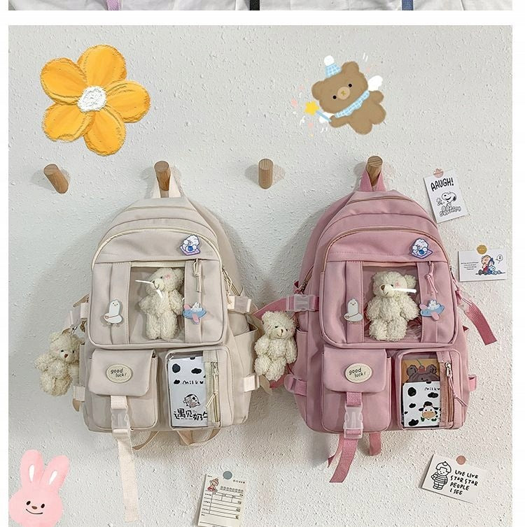 NEW Japanese School Backpack for Girls ,with 2 Bears Manufacturer code Backpack