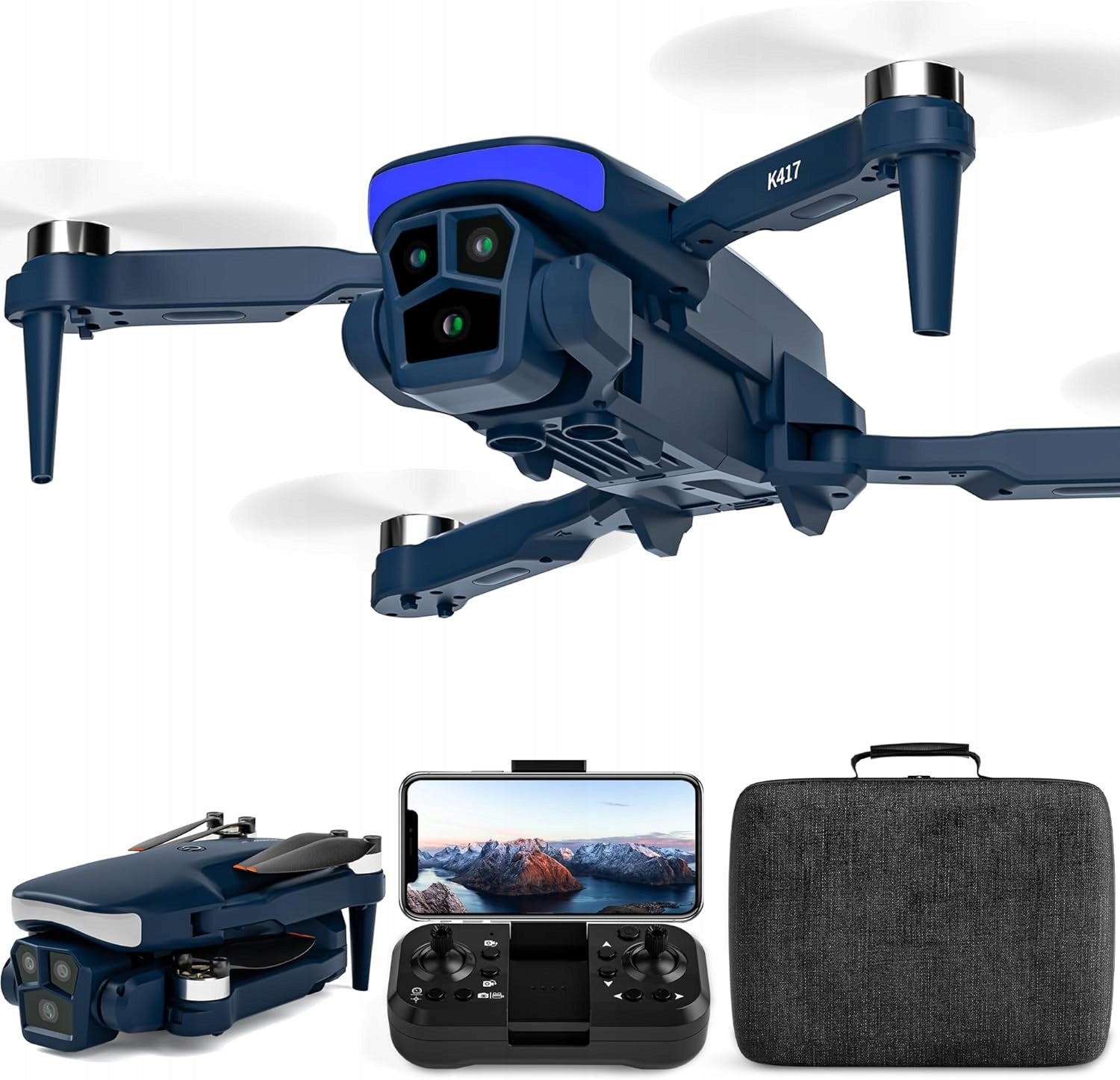 NEW K417 DRONE WITH 4K FPV CAMERA FOLDABLE WIFI BRUSHLESS 3D FLIP MOTOR Manufacturer code 5907153318523