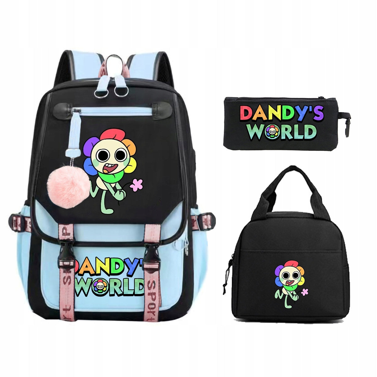 NEW KIDS SCHOOL BACKPACK Dandy's World GAME SATCHEL Pencil Case 3in1 Manufacturer code dhrty54y