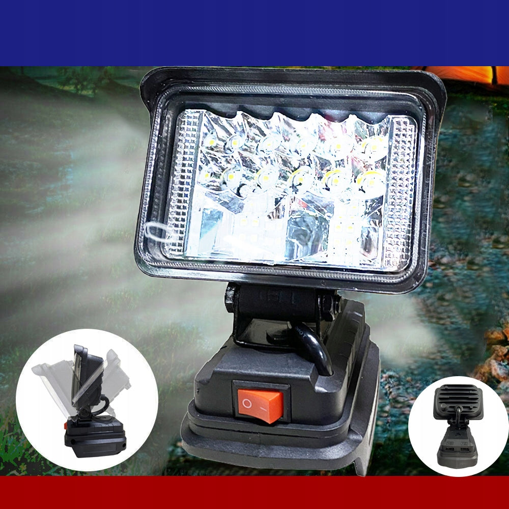 NEW MAKITA 18V halogen WORK LIGHT FLASHLIGHT+2X USB 3CALI 18LED Color temperature 6000 K