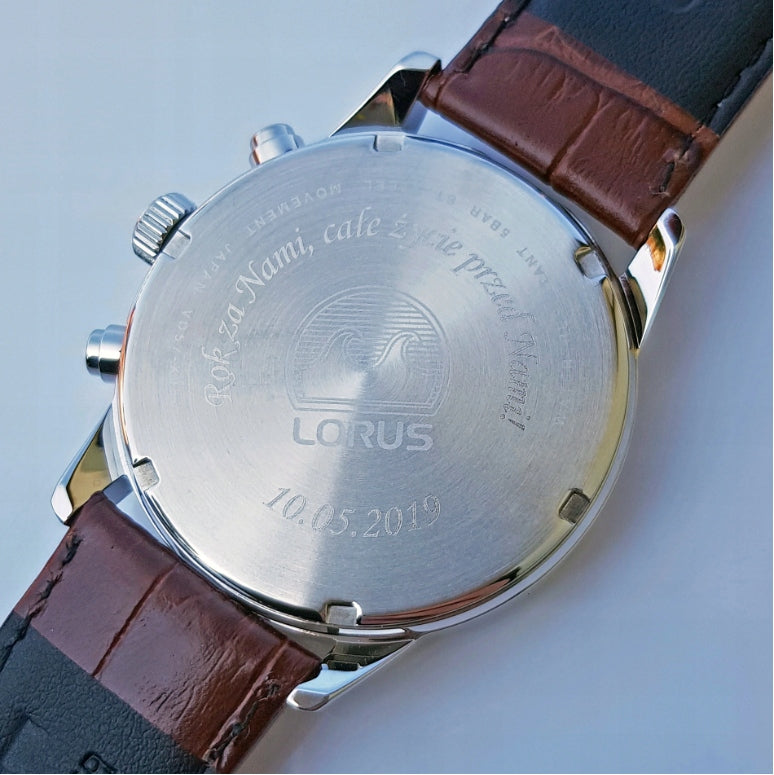 NEW MEN'S WATCH LORUS SILVER RM391HX9 + ENGRAVING Manufacturer code RM391HX9