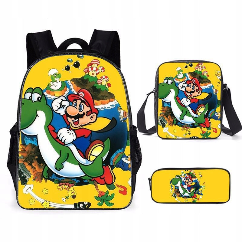 NEW Mario SCHOOL SET BACKPACK A4 PENCIL CASE BAG Manufacturer code rftu67jfgthrt