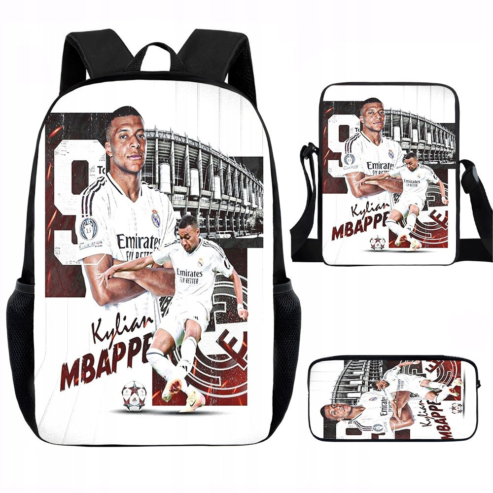 NEW Mbappé SCHOOL SET BACKPACK A4 PENCIL CASE BAG