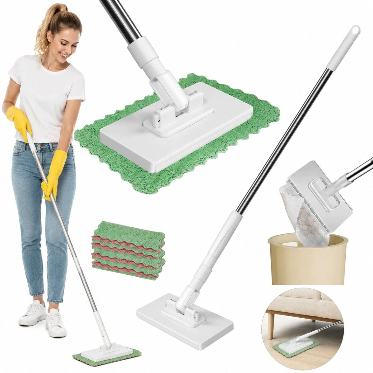 NEW Multifunctional tissue mop, automatic gripping without washing