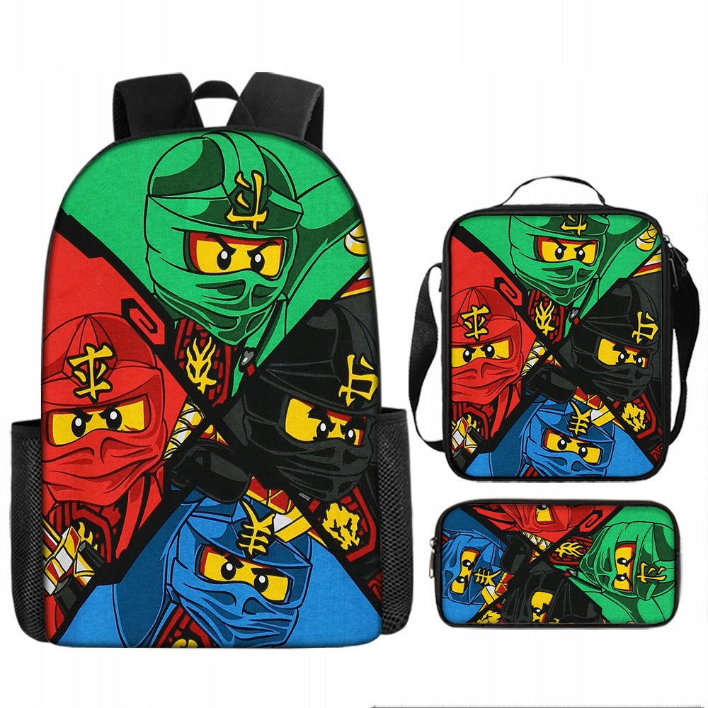NEW Ninjago SCHOOL SET BACKPACK A4 PENCIL CASE BAG
