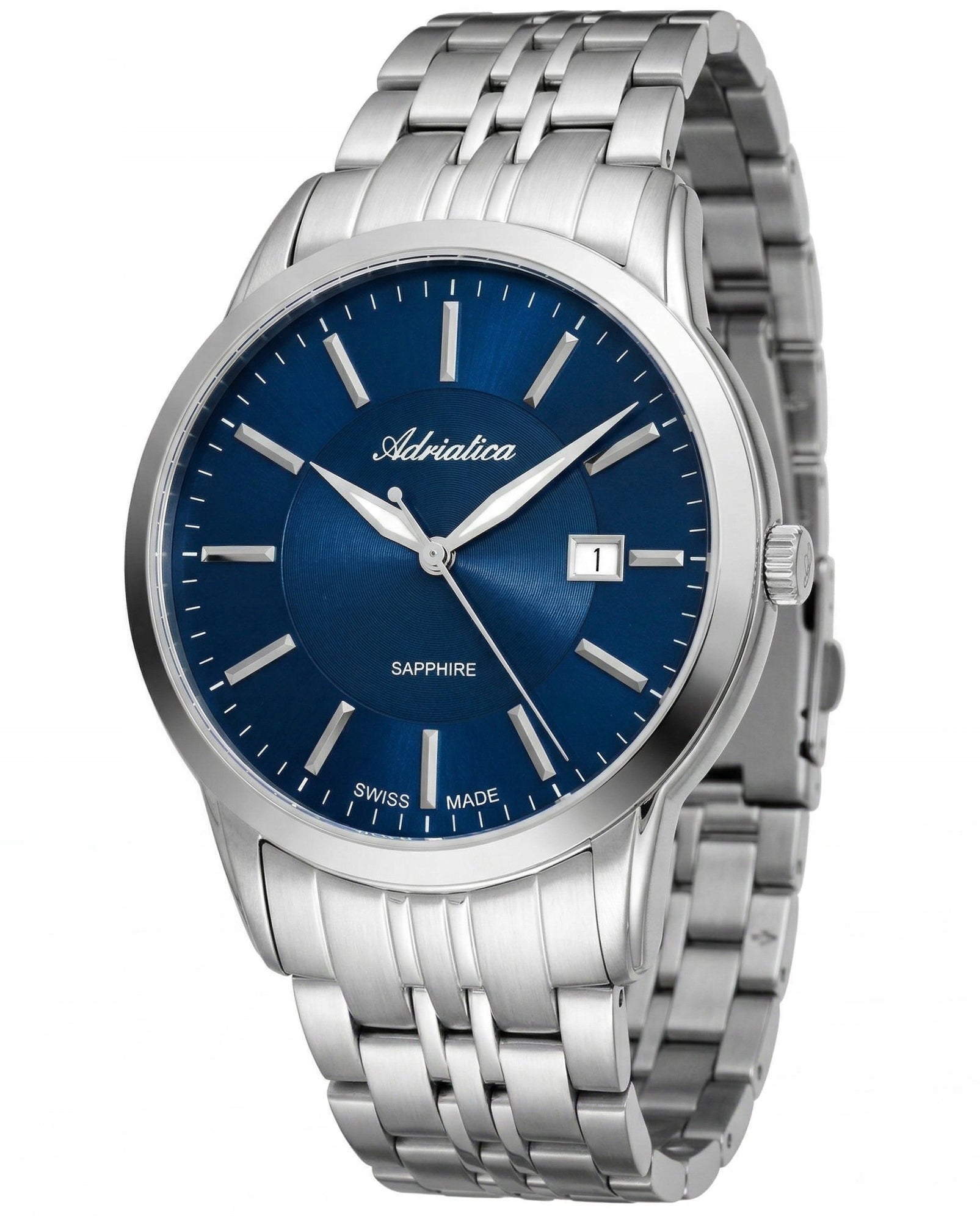 NEW ORIGINAL Men's Watch ADRIATICA A8306.5115Q Sapphire date + engraving