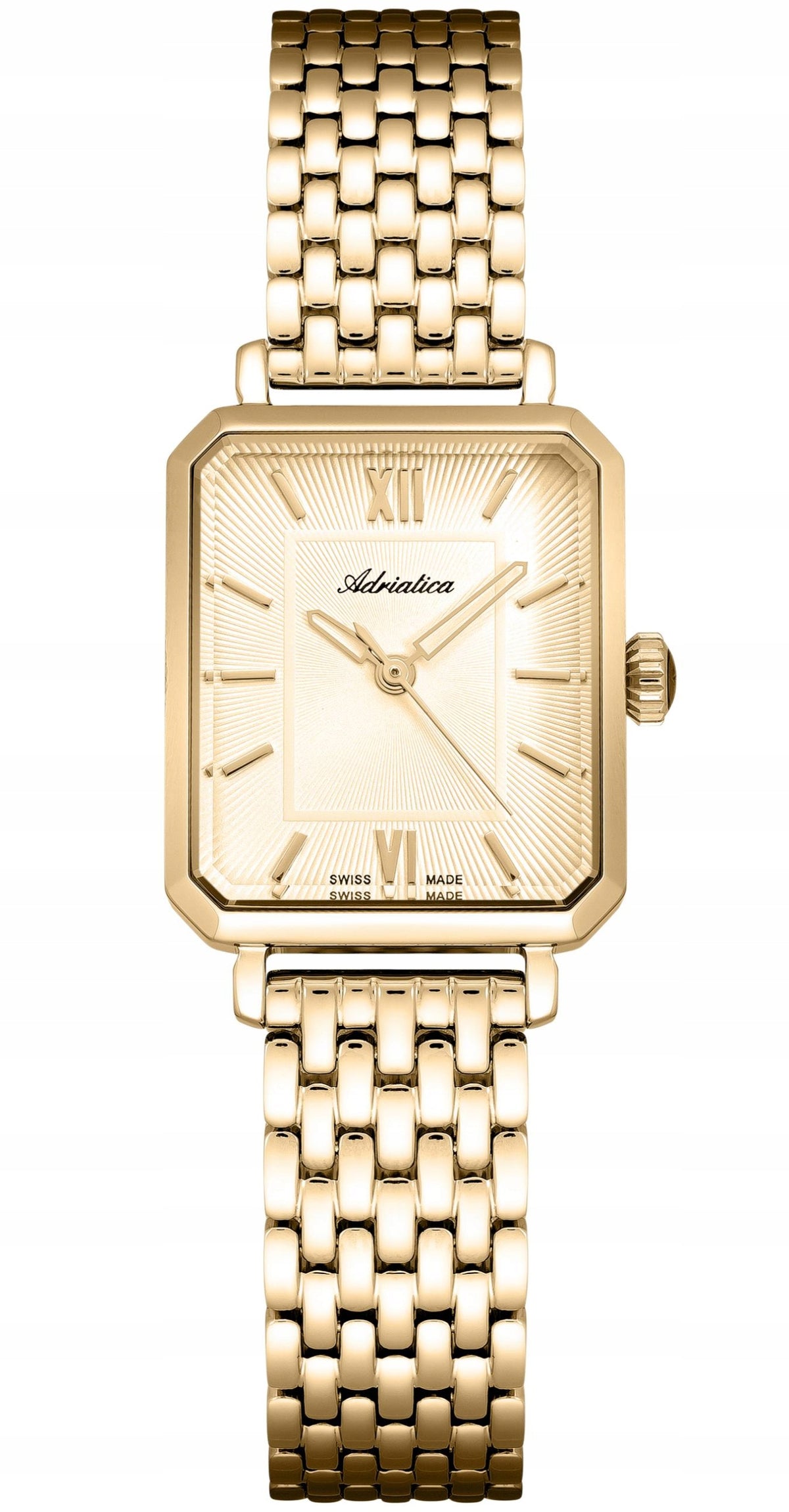 NEW ORIGINAL Women's Watch ADRIATICA A3838.1161Q gold rectangular