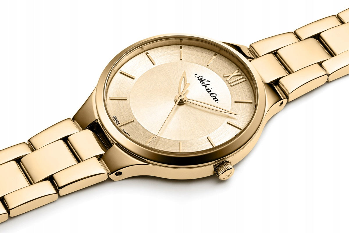 NEW ORIGINAL Women's watch ADRIATICA A3823.1161Q classic gold Packaging status original