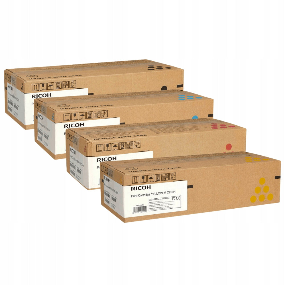 NEW Original Toner Cartridge MC250H 4-Pack CMYK Ricoh MC250FW PC301W
