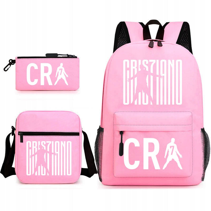 NEW Ronaldo SCHOOL SET BACKPACK A4 PENCIL CASE BAG Manufacturer code SBH4R5T