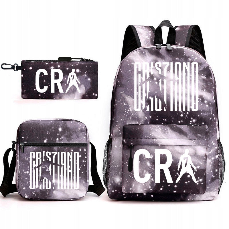 NEW Ronaldo SCHOOL SET BACKPACK A4 PENCIL CASE BAG