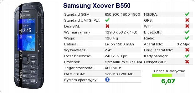 NEW SAMSUNG XCOVER SOLID B550H SET EAN (GTIN) 8806086931601