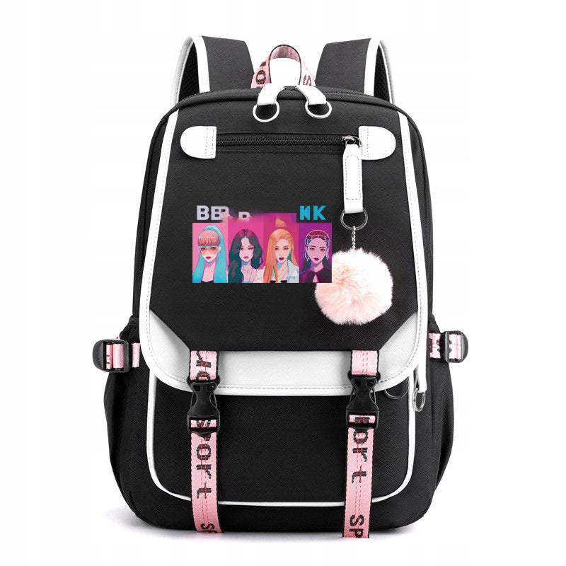 NEW SCHOOL BACKPACK SATCHEL BLACKPINK USB PATTERNS A4 LARGE Brand no brand