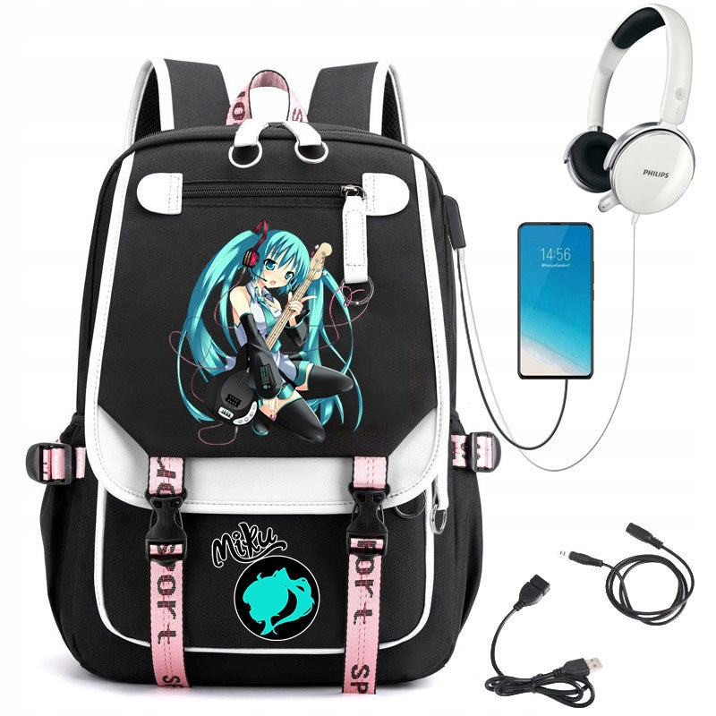 NEW SCHOOL BACKPACK SATCHEL HATSUNE MIKU USB PATTERNS A4 LARGE Manufacturer code dry6hdrgtrg