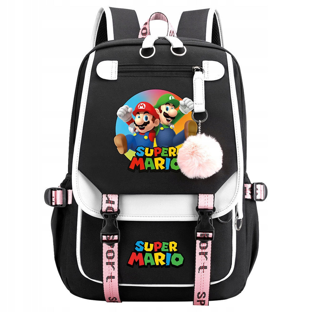 NEW SCHOOL BACKPACK SATCHEL Super Mario Bros USB PATTERNS A4 LARGE Packaging status original