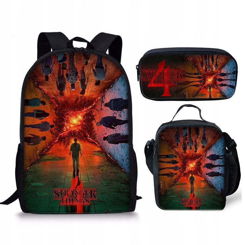 NEW STRANGER THINGS SCHOOL SET BACKPACK A4 PENCIL CASE BAG Manufacturer code ty7i78ifthrthd