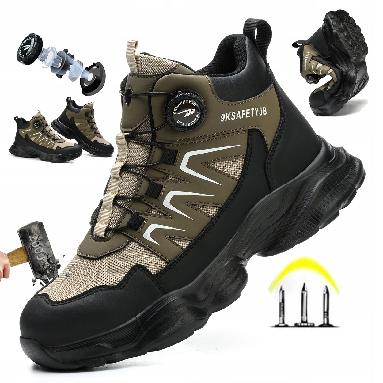 NEW WORK SHOES MEN'S SPORTS SHOES BREATHABLE WITH TOE BHP