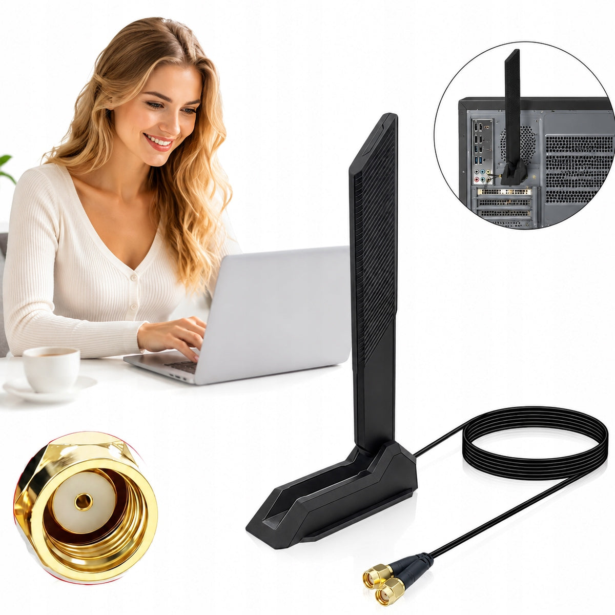 NEW WiFi antenna with SMA 2.4G 5G 9dBi connector with high gain.