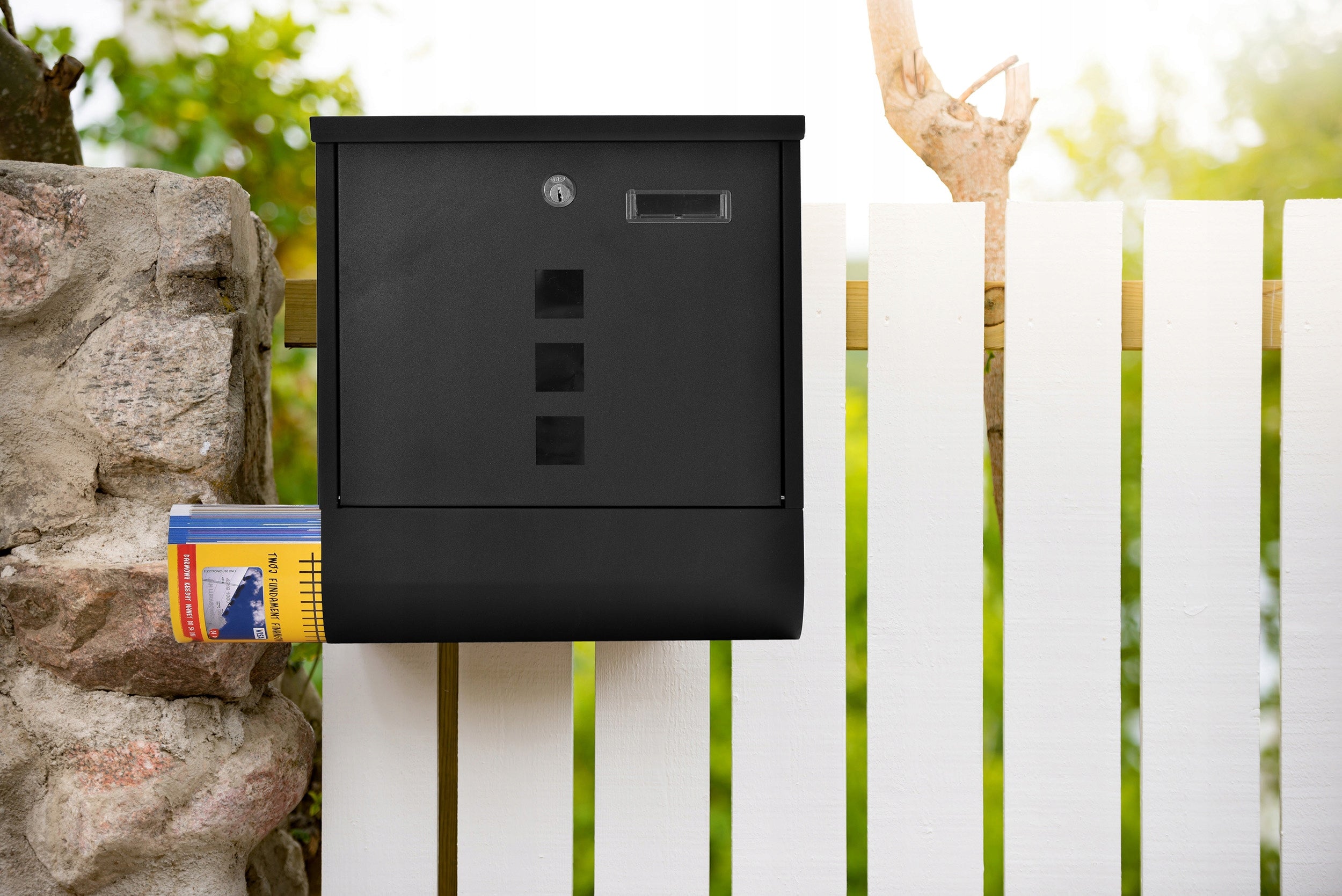 NEWSPAPER LETTERBOX MAIL HOME RECEIPT POSTAL BLACK STEEL Manufacturer code 5902340314234