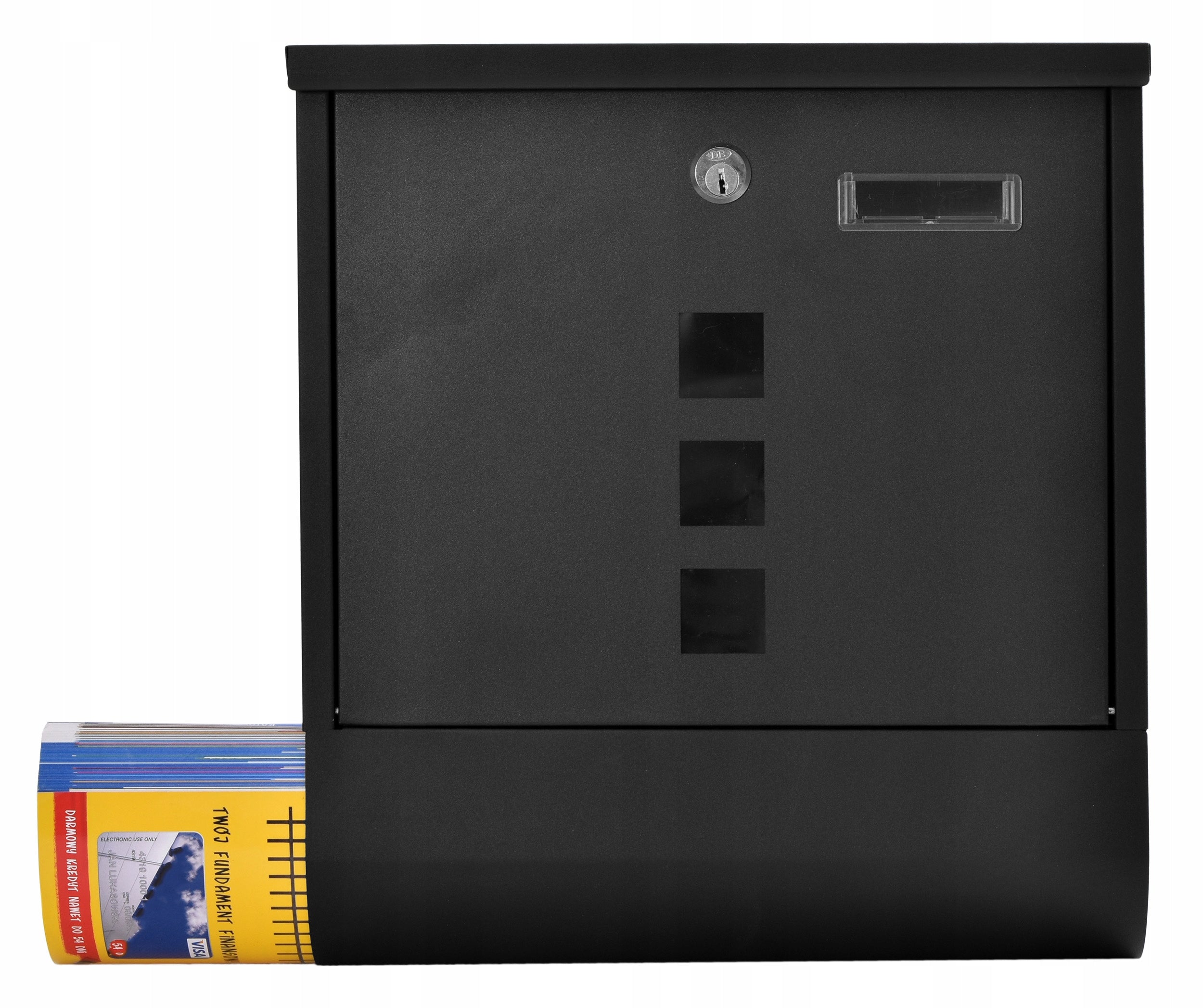 NEWSPAPER LETTERBOX MAIL HOME RECEIPT POSTAL BLACK STEEL Packaging status original