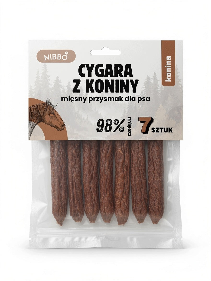 NIBBO - Horsemeat cigars 98% MEAT 7 pcs. - NATURAL TREAT FOR