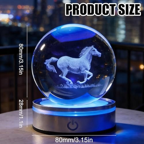 NIGHT LIGHT CRYSTAL HORSE BALL 80 MM LED 6 MODES FOR CHILDREN Manufacturer code SWC5908151681534