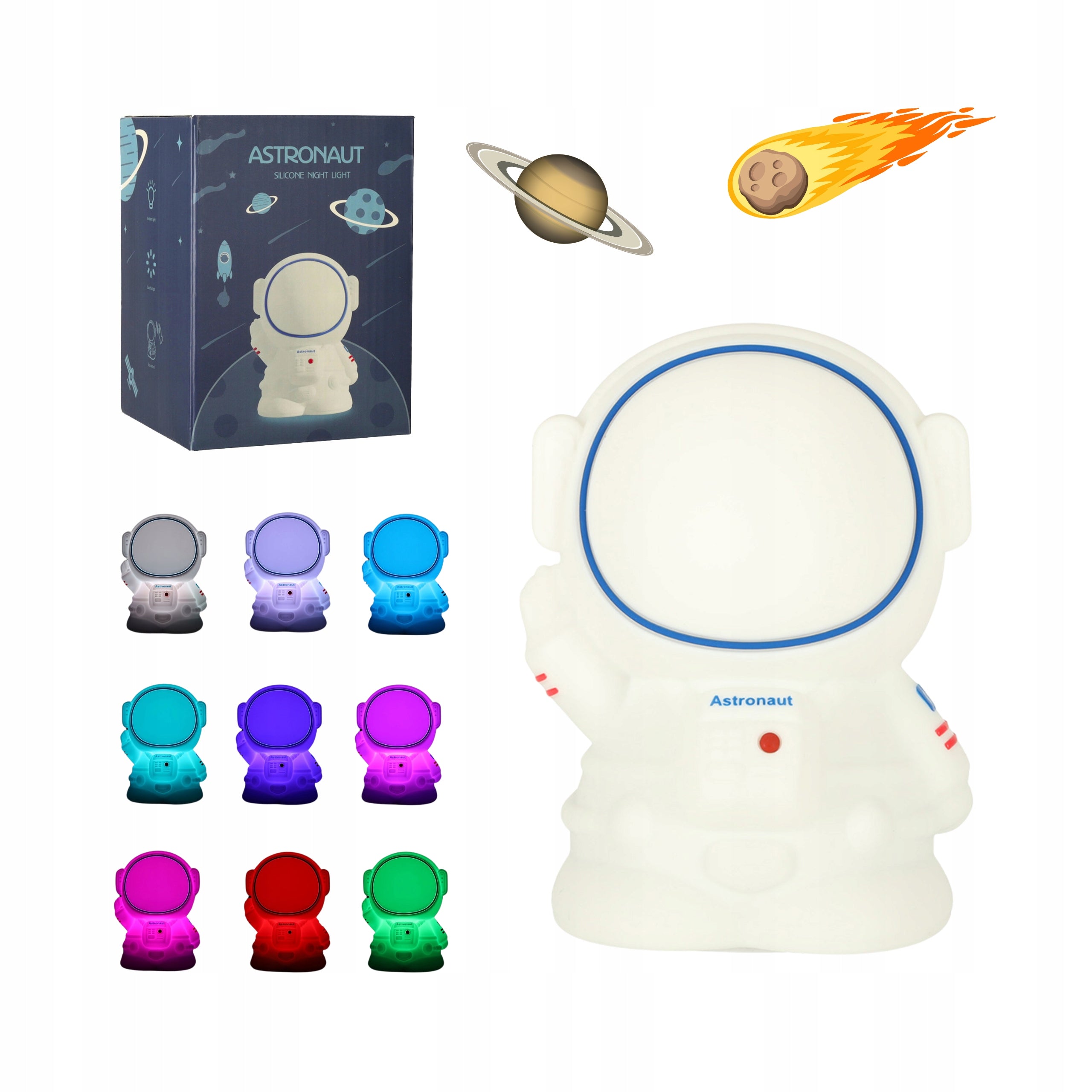 NIGHT LIGHT FOR CHILDREN ASTRONAUT LED 9 COLORS WHITE COSMONAUT
