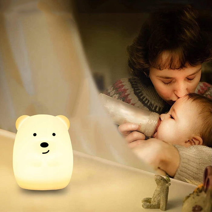 NIGHT LIGHT FOR CHILDREN BEAR LED SILICONE REMOTE CONTROL PORTABLE 9 COLORS Manufacturer code LAMPKA NOCNA MIŚ DLA DZIECI LED 9 KOLORÓW