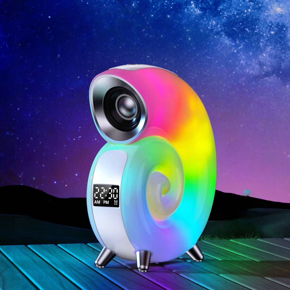 NIGHT LIGHT LED SNAIL RGB BLUETOOTH CLOCK RADIO SPEAKER APP Packaging status original