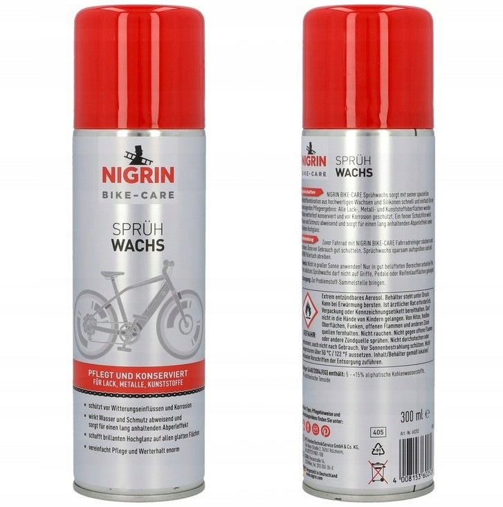 NIGRIN Motorcycle Bike Wax PRESERVES and PROTECTS 300 ml Spray