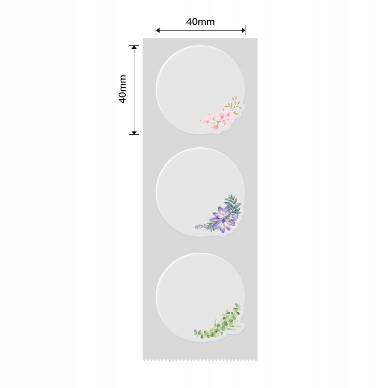 NIIMBOT Labels Stickers 41mm ROUND FLOWERS TRANSPARENT 170pcs B21/B3S/B1 Manufacturer code 41FLOWER_T_NM35