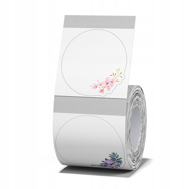 NIIMBOT Labels Stickers 41mm ROUND FLOWERS TRANSPARENT 170pcs B21/B3S/B1